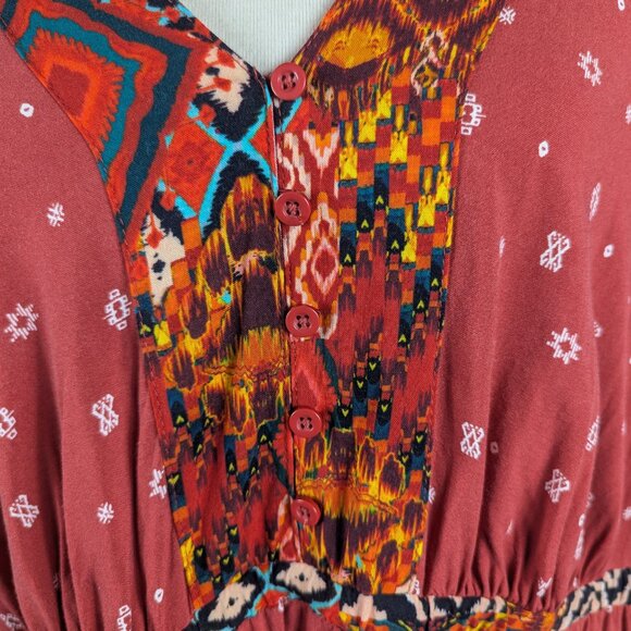 Torrid Skater Dress Orange Black Southwestern Style Mini Challis Plus Size 1 - Picture 5 of 12